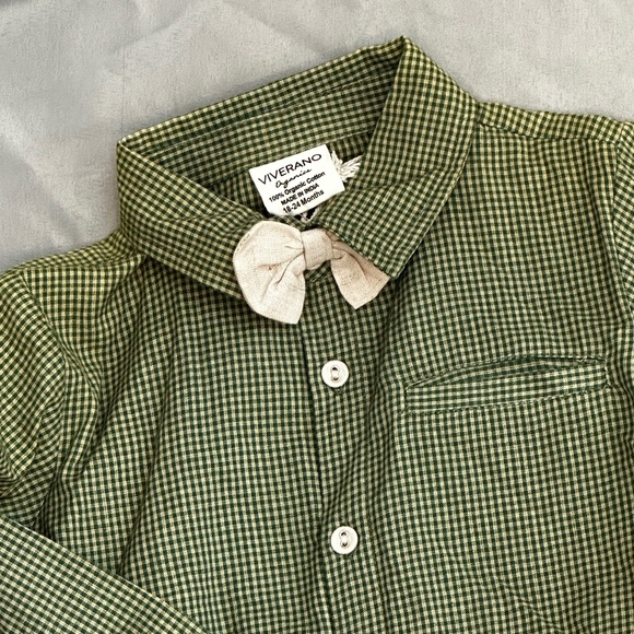 Viverano Organic Cotton Dress Set with Bow Tie - Picture 1 of 3